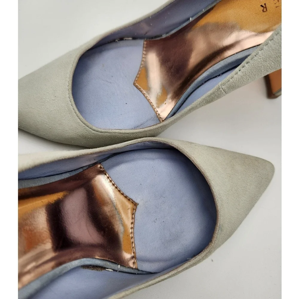 Ted Baker London pointed toe mint‎ green & rose gold square heel 4